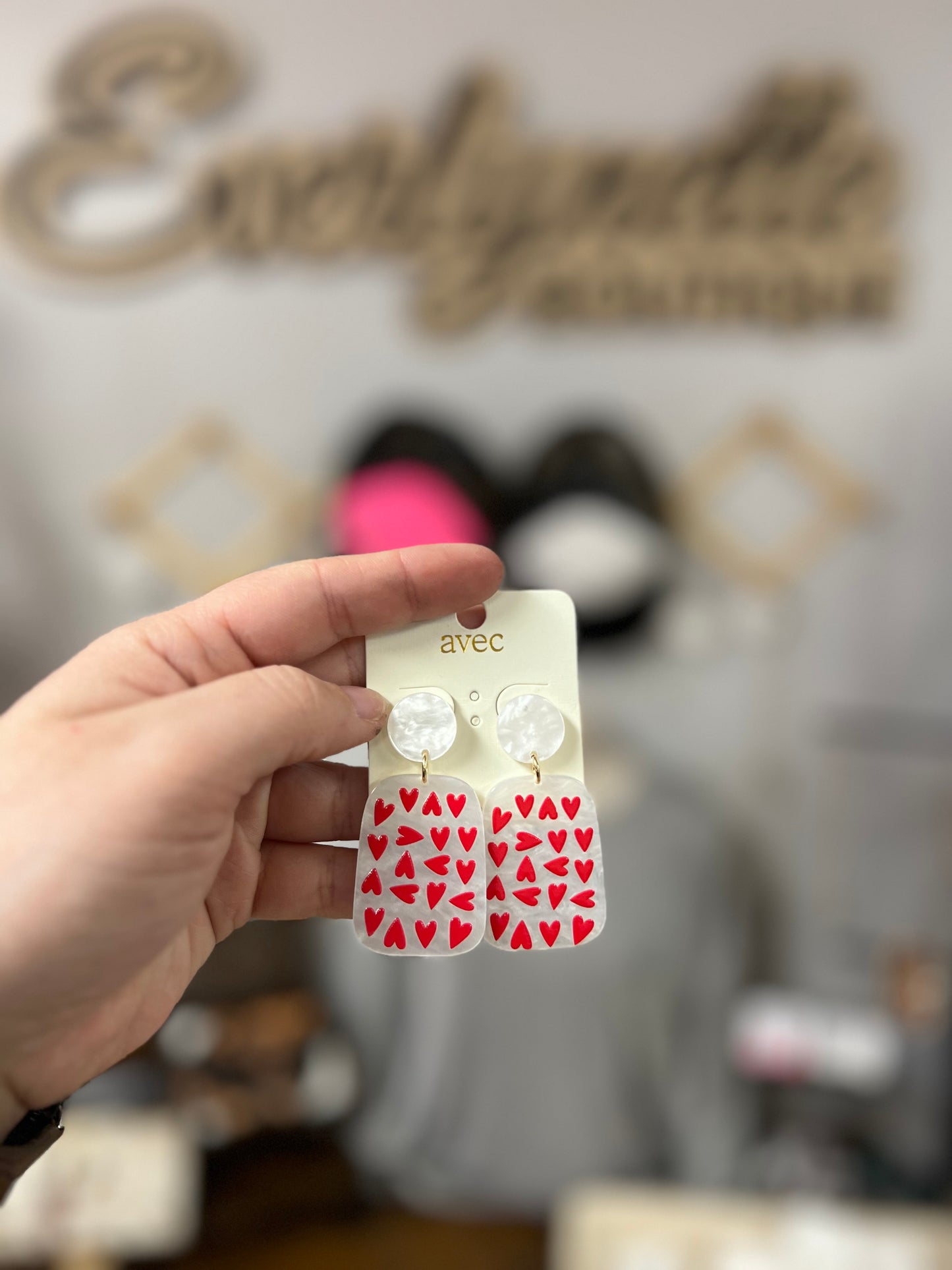 Heart acrylic earrings