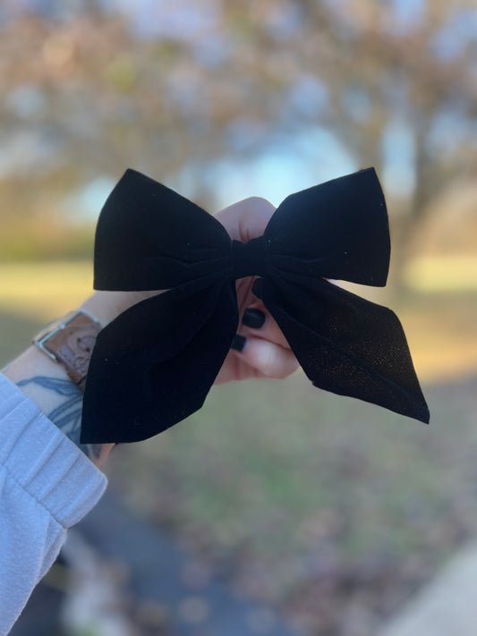 Faux suede bow