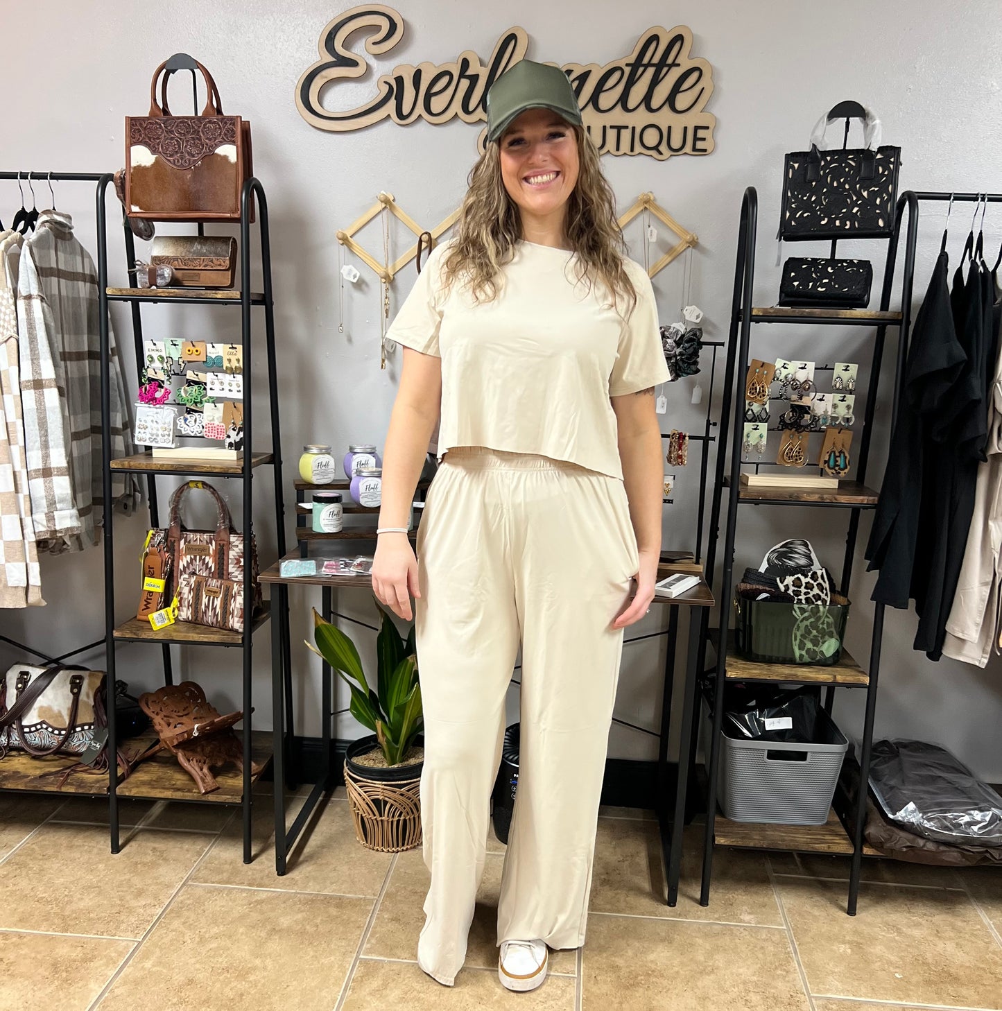 Two piece crop pant set