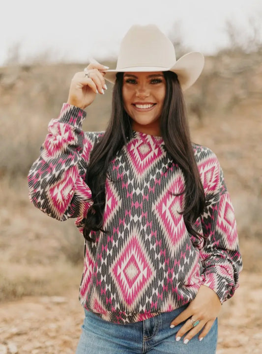 Aztec pink sweater