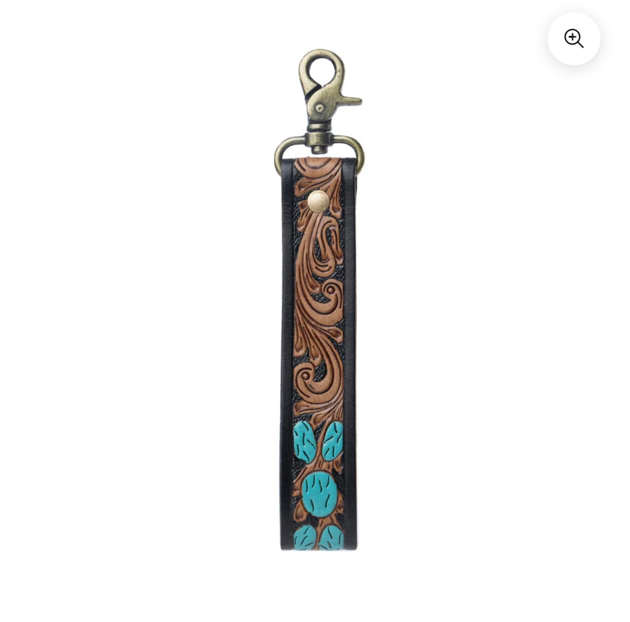 Turquoise Daydreams Key Fob In Black And Brown